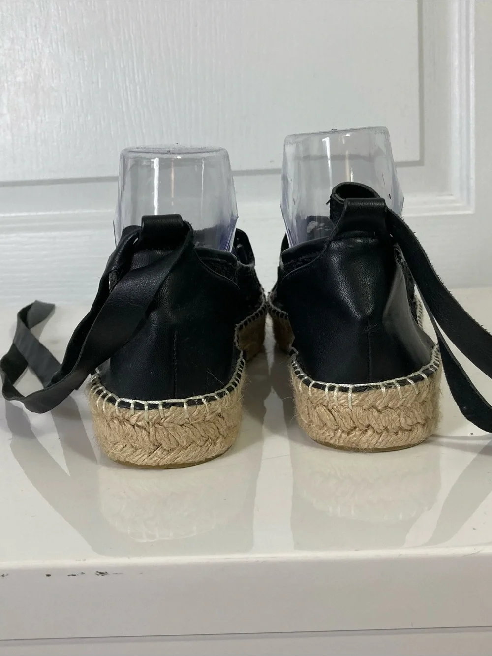 Nwot KURT GEIGER Espadrilles Sandals Women 39 Black Lace Up